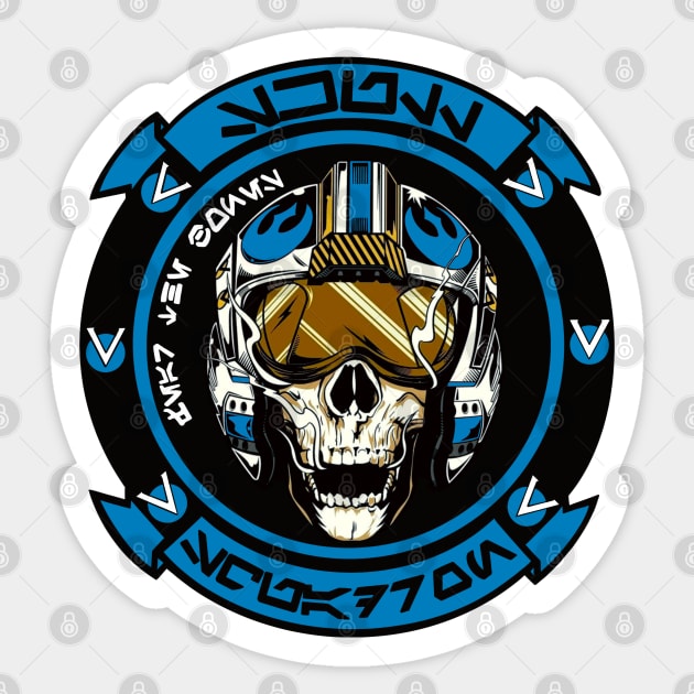 Skull Squadron Blue Leader Blue Squadron Sticker by marat